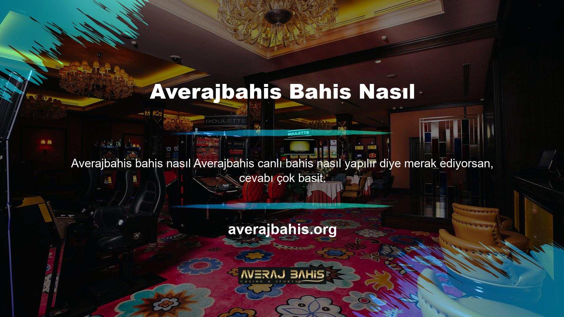 Siteye üye ol, hesabına para yatır ve "Canlı Bahis" linkine tıkla